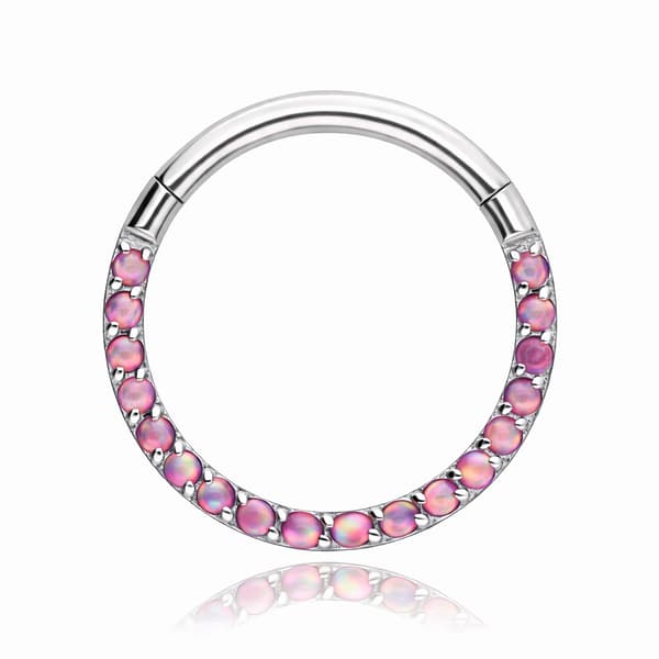 Titanklickring med rosa opal - OP22 - TK-021 1.2/8