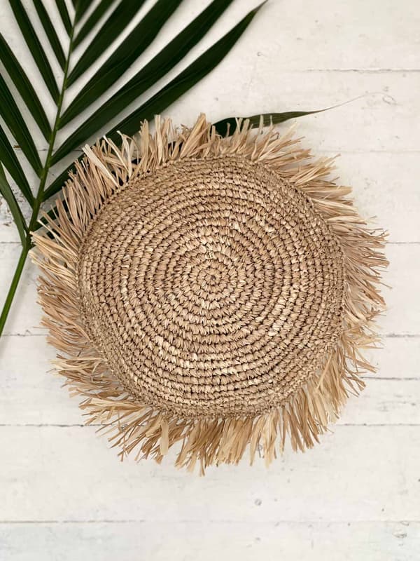 Pyöreä raffia-tyynykansi M 40x40