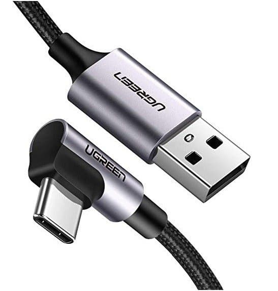 USB-C-kaapeli, kulmaliitin UGREEN US284, 3A, 3m (musta)