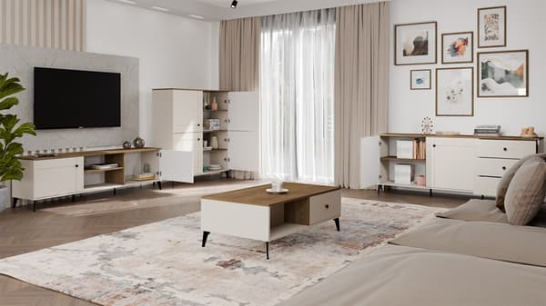POINT 2S SOFFBORD 110 KASHMER BEIGE EK CASTELLO 2 LAGODER VARDAGSRUM