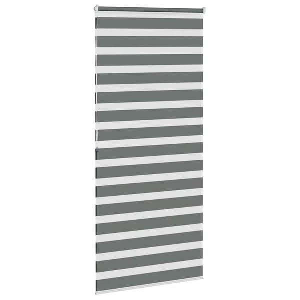 vidaXL Zebrarullgardin, mörkgrå, tygbredd 90,9 cm, polyester
