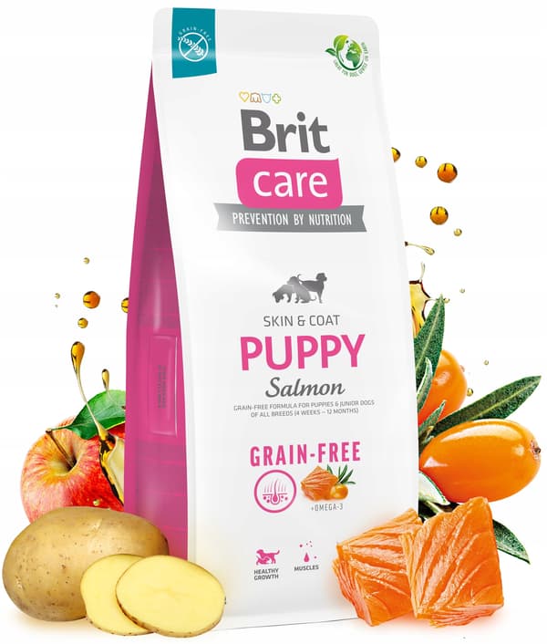 Brit Care Dog Grain-Free Puppy 12 kg tørfoder til hunde med laks