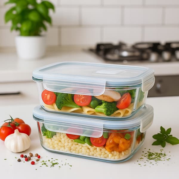 Matlåda 1040 ml Glasbehållare Lufttät Matlunch