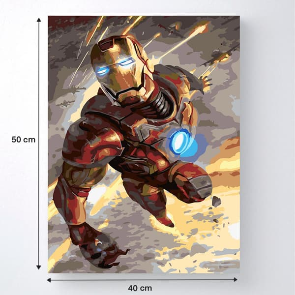 Målning med siffror flygande Iron Man 40 x 50 cm