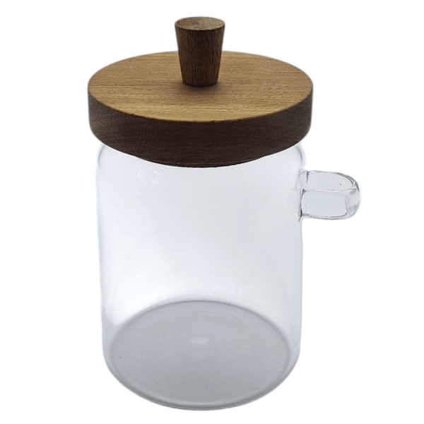 550 ml glasburk med bambulock och sked