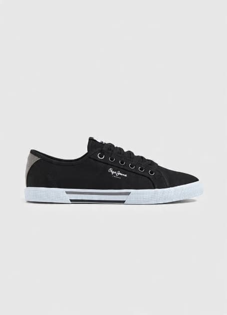 PEPE JEANS BRADY HERRE BASIC HERRESKO SORTE LAV SNEAKERS 44 AWE