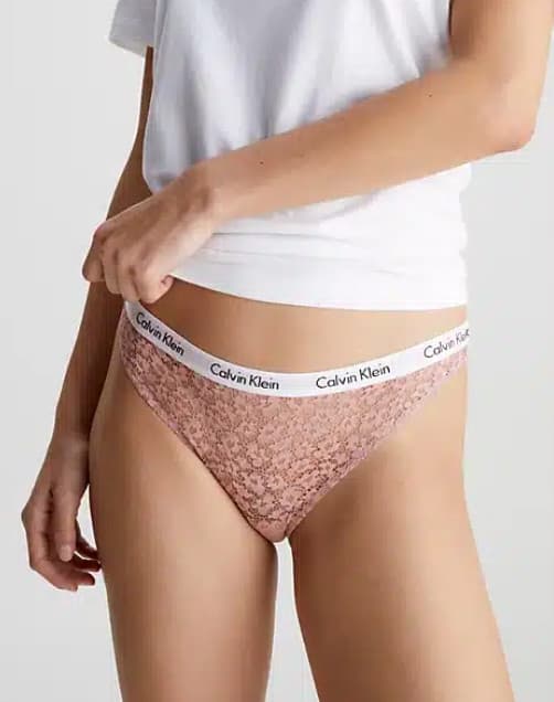Calvin Klein damunderkläder med spetsutskärning röda rosa XS
