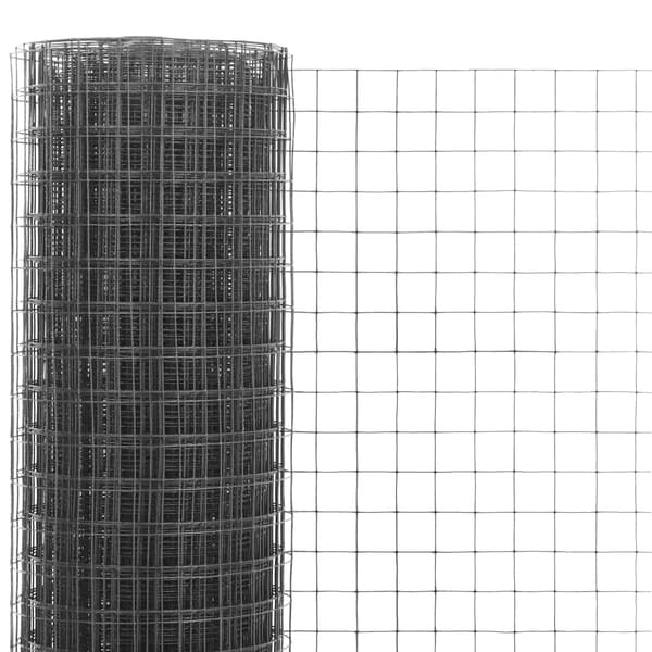 vidaXL stål- og PVC-nethegn 25x0,5 m grå