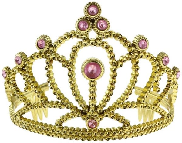 Diadem Tiara Krone Guld Prinsesse Gallafest Dronning
