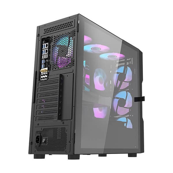 Darkflash DK431 Mesh-datorchassi (svart) + 4 ARGB-fläktar