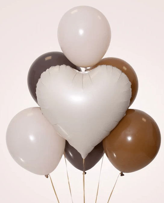 Hjertefolieballon, mat creme, 45 cm
