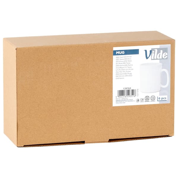 Hvide glaskopper 300 ml 6 stk.