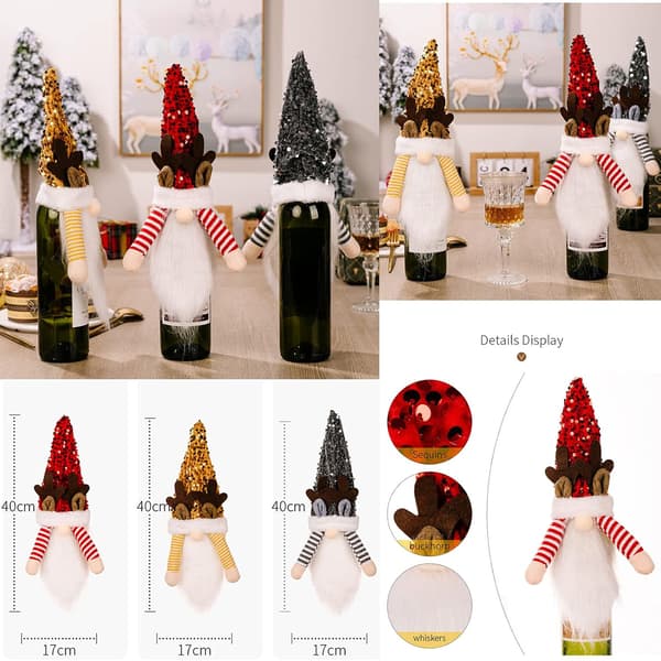 3x Julehylstre til vinflasker