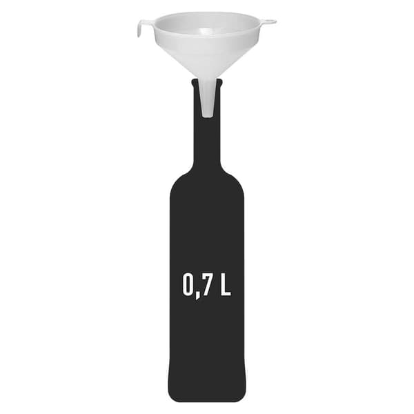 Hvid plastiktragt, diameter 10 cm