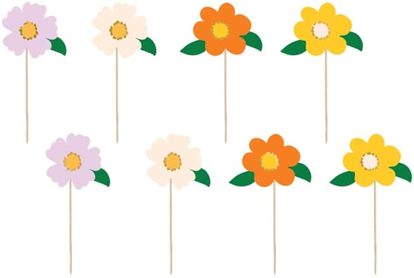 Kagetopper Blomstermix 13 cm 8 stk.