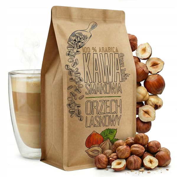 Malet kaffe med hasselnødssmag 1 kg Green Touch