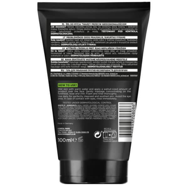 L'Oréal Men Expert Rensende Ansigtsgel med Kul 100ml
