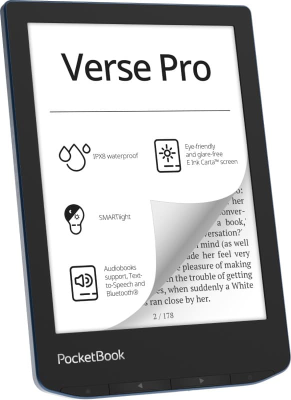 PocketBook Verse Pro (634) e-kirjanlukija sininen, 6" E Ink