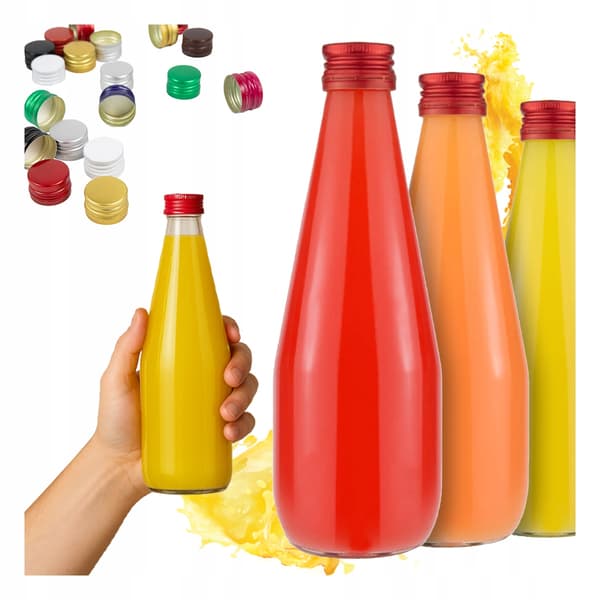 10x Droppjuiceflaska 330 ml + kork glasflaskor för sirapsjuice