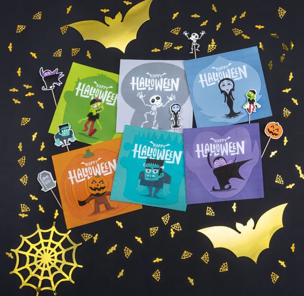 Halloweenmonsterservetter 33x33cm 12 st.