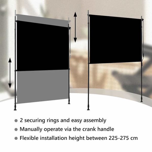 vidaXL rullegardin, 150x270 cm, antracit