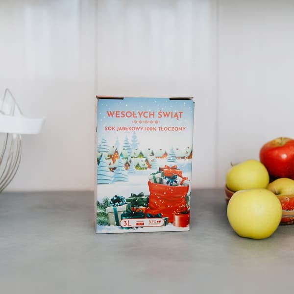 Juleæblejuicekarton 100% presset 3L Til julegaver