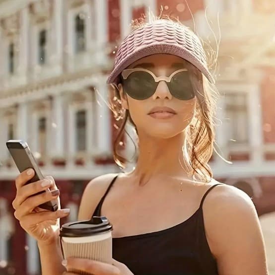 DAMES SOLBESKYTTENDE STRAND VISIRKASKET NY BEIGE