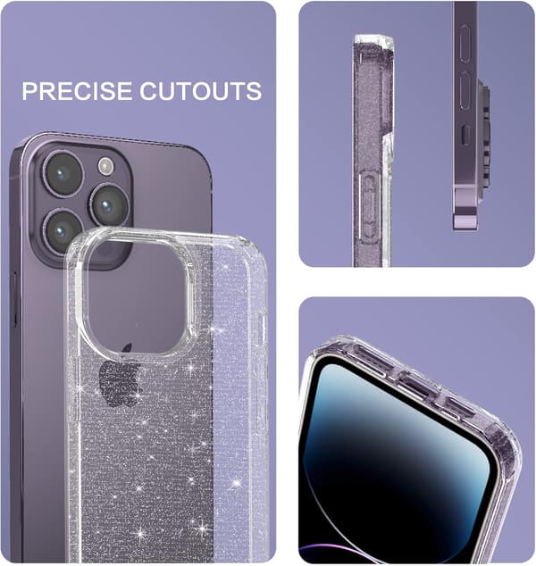 FODRAL TILL APPLE IPHONE 14 PRO MAX KLAR, GLANSIG BAKSIDA