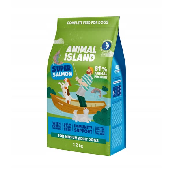 ANIMAL ISLAND premium tørfoder til hunde med laks 12 kg