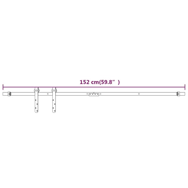vidaXL skydedørssystem til møbler, kulstofstål, hvid, 152 cm