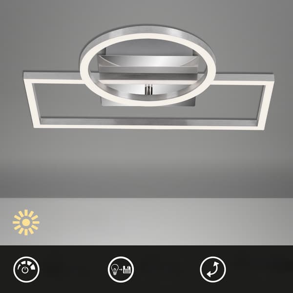 LED-taklampa 19,6W krom justerbar dimmer vardagsrum sovrum