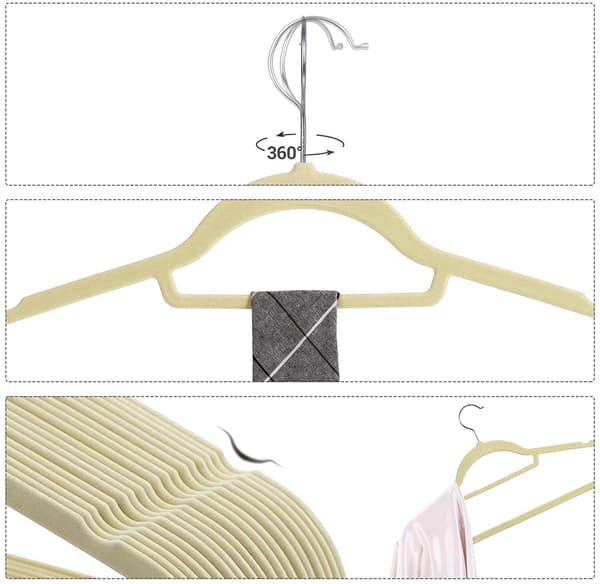 Maxi sammetsgalge, set om 50, beige