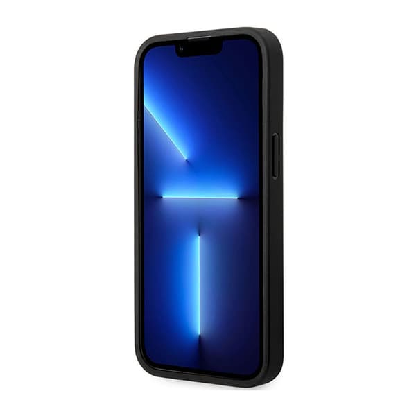 BMW Læder Blå Prikker - iPhone 14 Pro Etui (Sort)
