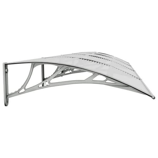 vidaXL dørmarkise, grå transparent, 400x75 cm, polycarbonat