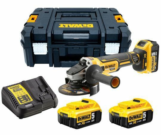 DEWALT VINKELSLIP 18V DCG405P3 3x5.0Ah