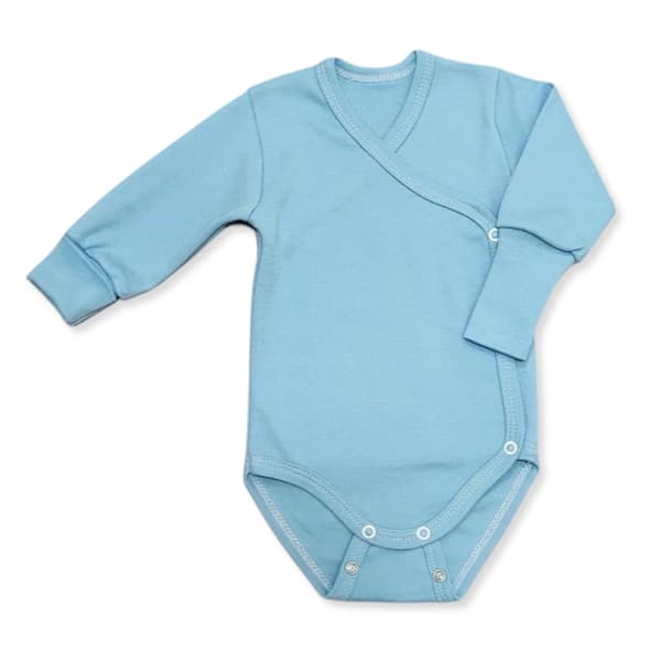 Växande långärmad bodysuit för pojkar 74/80 100% bomull blå