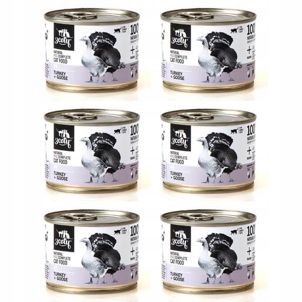 3Coty Våtfoder för vuxna katter med kalkon, gås, 6 x 180 g