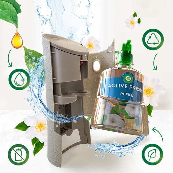 018826 Air Wick Active Fresh Blomstrende Freesia & Eukalyptus 228ml Sæt