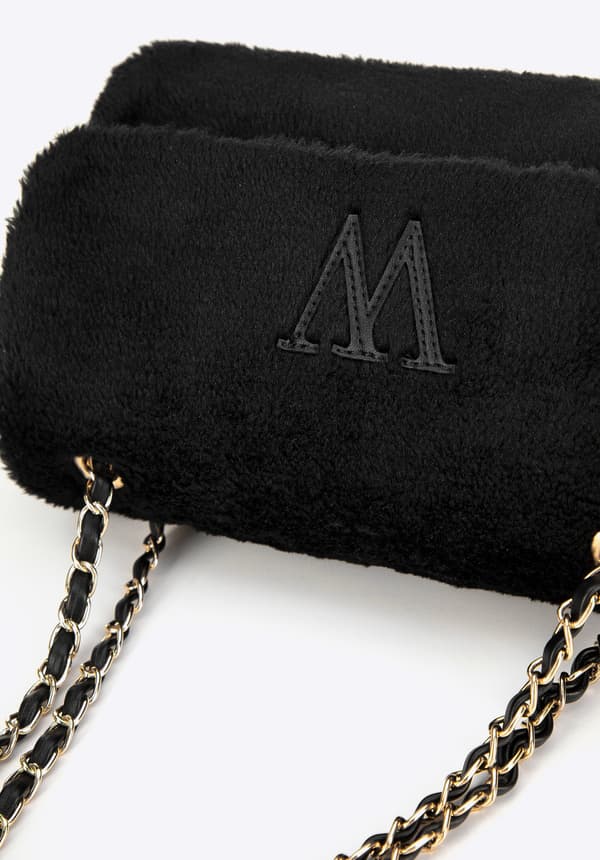 Wittchen dame crossbody-taske med pels, sort polyester
