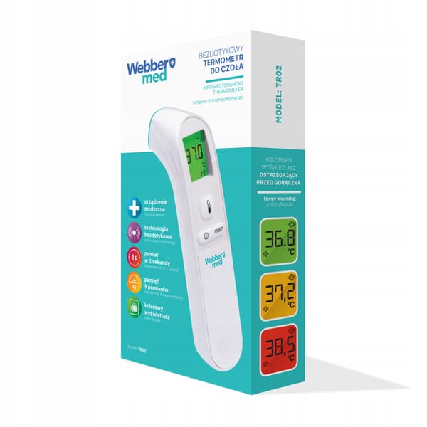 WEBBER TR02 KONTAKTFRI MEDICINSK INFRARÖD TERMOMETER FEBERLARM