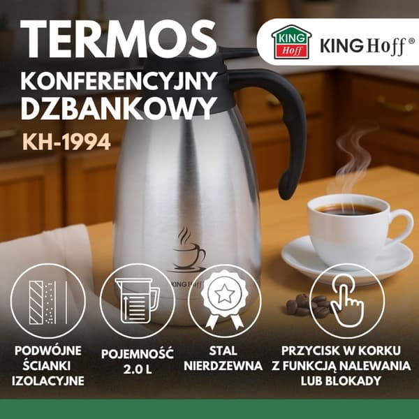Termos konferenskanna för kaffe och te 2L Kinghoff KH-1994