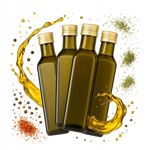 10x flaskor Marasca olivolja 250ml för olivolja, vinäger, såsglasflaskor