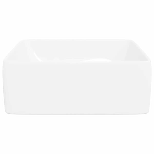 vidaXL håndvask, hvid, 48x37x13 cm, keramik, rektangulær