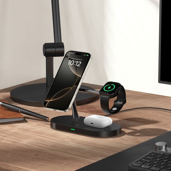 TECH-PROTECT A12 3-i-1 magnetisk Magsafe trådløs oplader sort