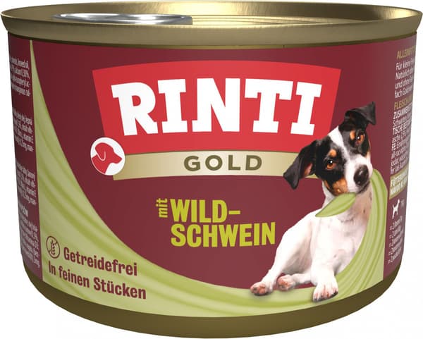 Rinti | Gold | Vådfoder til hunde - 185g dåse - Vildsvin 185g