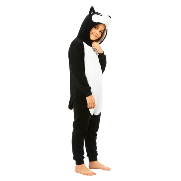 Kigurumi Pyjamas Kostume Sort Husky Børn 135 - 145cm