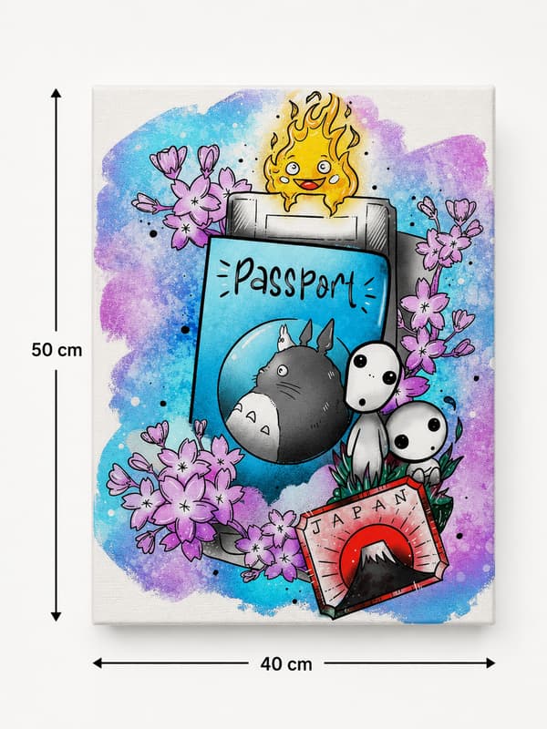 Maleri efter tal Med ramme Billeder til maleri Ghibli Passport 40x50 cm