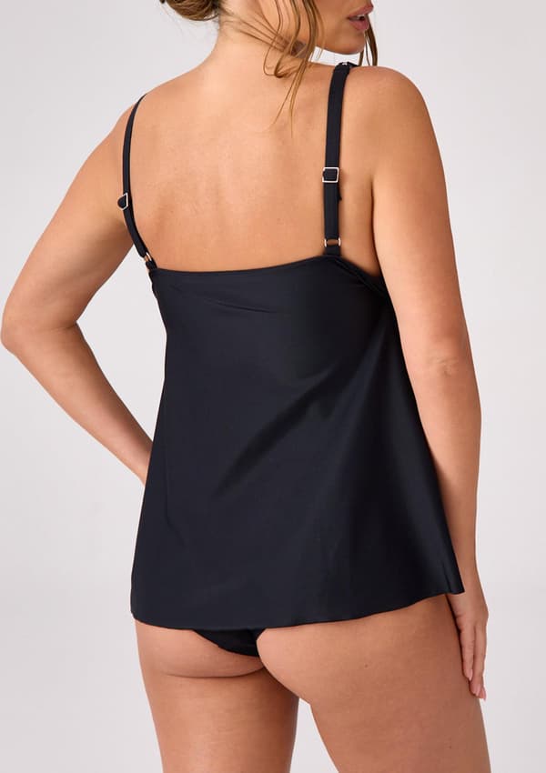 Baddräkt tankini lös med tryck Loreta L BLACK/SILVER