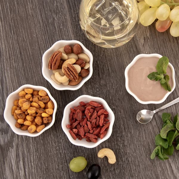 Porslinsskålar för snacks, 7,5 cm, 50 ml, 4 st