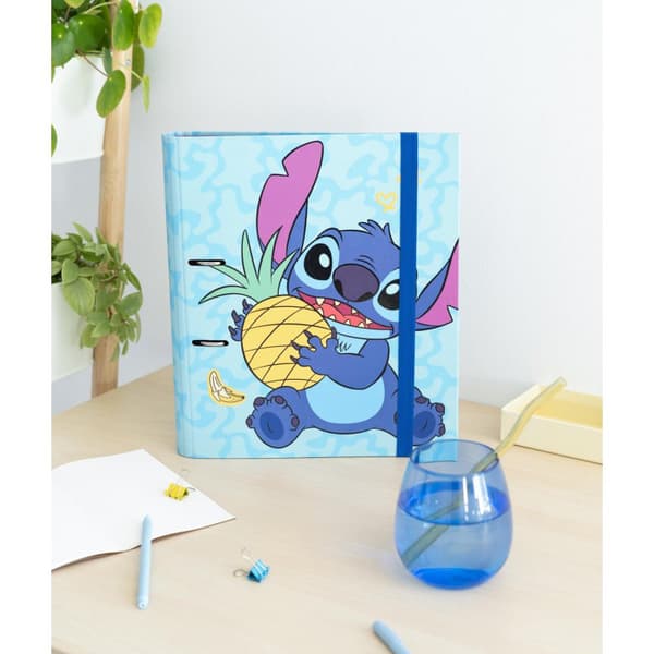 Disney Stitch - A4-mappe fra Tropical-kollektionen (2 ringe, elastik)
